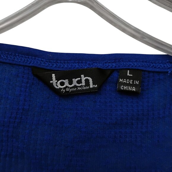 Touch by Alyssa Milano New York Giants V-Neck Acid Wash Thermal Tee Size L Blue - Picture 8 of 12